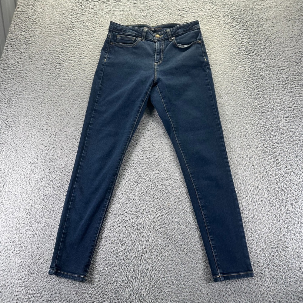 Michael Kors Izzy Jeans Womens 8 Blue Denim Cotton Skinny Faded Stretch Workwear